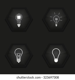 Vector modern idea icons set on background
