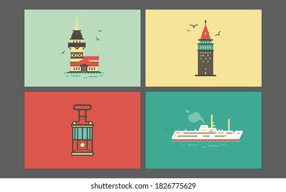 Vector modern illustration Istanbul. Istanbul silhouette graphic design vector art