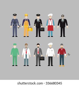 Vector modern illustration. Man professions. Vector character design. Vector people. professional workers.