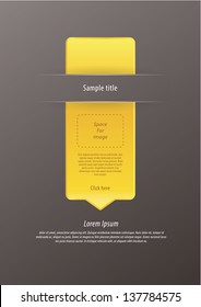 Vector modern info graphic arrow. Luxury feel. Sizable, editable friendly. Space for images and information or icons. Minimalistic website element.