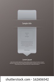 Vector modern infographic arrow. Luxury feel. Sizable, editable friendly. Space for images and information or icons. Minimalistic website element.