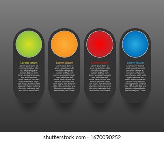 Vektorillustration Modern Infografikbanner - Schwarze Version