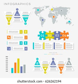Vector modern infographic business presentation templates collection