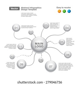Vector modern infographic design template with spheres connected