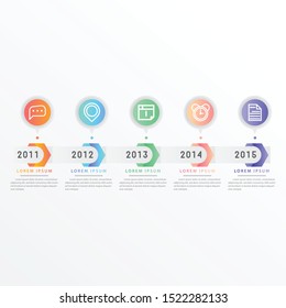 Vector modern infographic with five steps for presentation. Business infographic template with options for brochure, workflow layout, diagram 