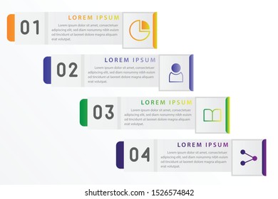Vector modern infographic with fiver steps for presentation. Business infographic template with options for brochure, workflow layout, diagram, business step options, banner, and web design.
