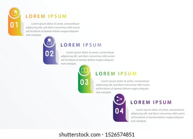 Vector modern infographic with fiver steps for presentation. Business infographic template with options for brochure, workflow layout, diagram, business step options, banner, and web design.