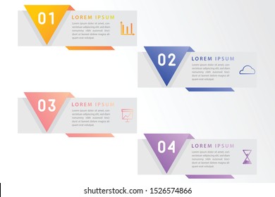 Vector modern infographic with fiver steps for presentation. Business infographic template with options for brochure, workflow layout, diagram, business step options, banner, and web design.