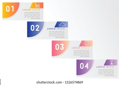 Vector modern infographic with fiver steps for presentation. Business infographic template with options for brochure, workflow layout, diagram, business step options, banner, and web design.