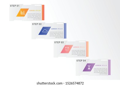 Vector modern infographic with fiver steps for presentation. Business infographic template with options for brochure, workflow layout, diagram, business step options, banner, and web design.