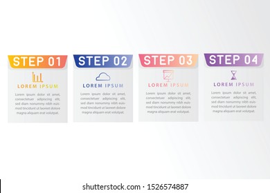 Vector modern infographic with fiver steps for presentation. Business infographic template with options for brochure, workflow layout, diagram, business step options, banner, and web design.