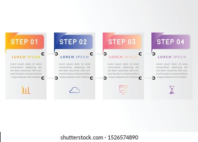 Vector modern infographic with fiver steps for presentation. Business infographic template with options for brochure, workflow layout, diagram, business step options, banner, and web design.