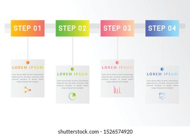 Vector modern infographic with fiver steps for presentation. Business infographic template with options for brochure, workflow layout, diagram, business step options, banner, and web design.