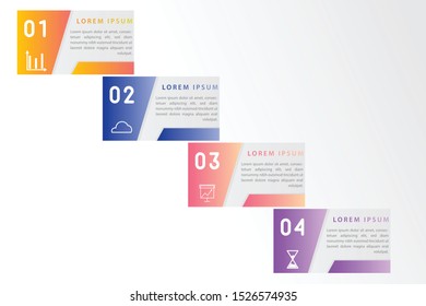 Vector modern infographic with fiver steps for presentation. Business infographic template with options for brochure, workflow layout, diagram, business step options, banner, and web design.
