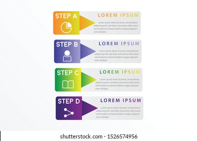 Vector modern infographic with fiver steps for presentation. Business infographic template with options for brochure, workflow layout, diagram, business step options, banner, and web design.