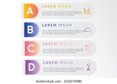Vector modern infographic with fiver steps for presentation. Business infographic template with options for brochure, workflow layout, diagram, business step options, banner, and web design.