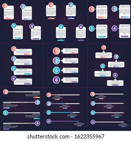 Vector modern infographic with four steps for presentation. Business infographic template with options for brochure, workflow layout, diagram, business step options, banner, and web design.