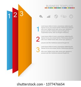 Vector Modern Infographic with Three Pieces of Color Paper