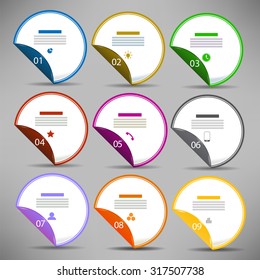 Vector Modern  Infographics Circle Banners Isolated on Grey Background