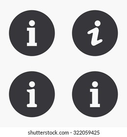 Vector modern information mark icons set on white background