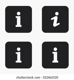 Vector modern information mark icons set on white background