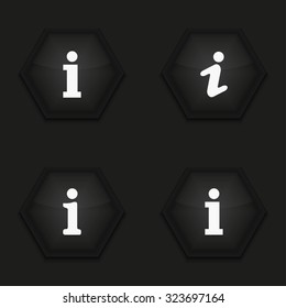 Vector modern information mark icons set on background