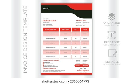 vector modern invoice design template
