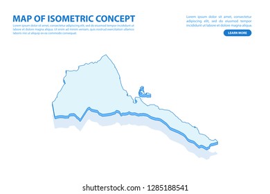 Vector modern isometric concept greeting Card map of Eritrea on blue background illustration eps 10.