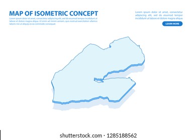Vector modern isometric concept greeting Card map of Djibouti on blue background illustration eps 10.