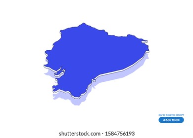 Vector moderno concepto isométrico mapa de tarjetas de felicitación de Ecuador en la ilustración azul, paso 10.
