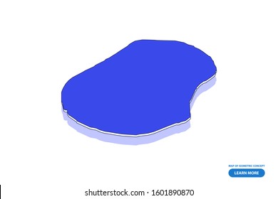 Vector modern isometric concept greeting Card map of Nauru on blue background illustration eps 10.