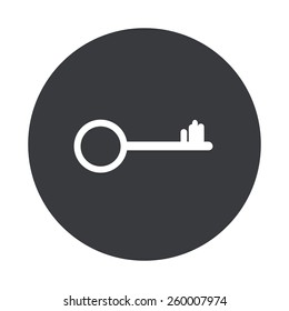 Vector modern key gray circle icon on white background