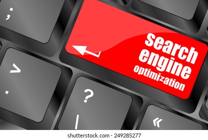 vector Modern keyboard with SEO text. SEO concept