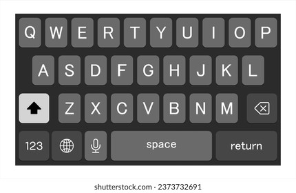 vector modern keyboard of smartphone, vector 10 eps.