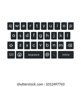 vector modern keyboard of smartphone, alphabet buttons