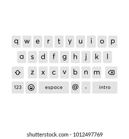 vector modern keyboard of smartphone, alphabet buttons