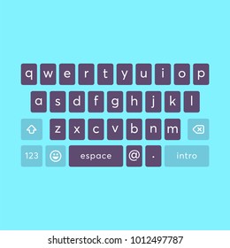 vector modern keyboard of smartphone, alphabet buttons