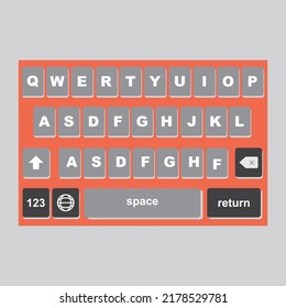 vector modern keyboard of smartphone, alphabet buttons