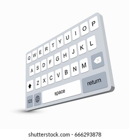 vector modern keyboard of smartphone, alphabet buttons