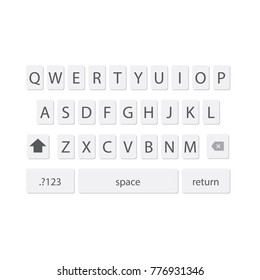 vector modern keyboard of smartphone, alphabet buttons
