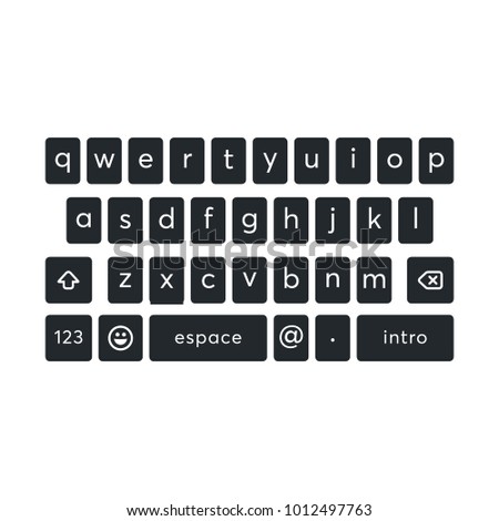 vector modern keyboard of smartphone, alphabet buttons