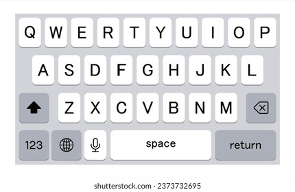 vector modern keyboard of smartphone, vector illustration 10 eps.