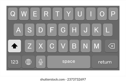 vector modern keyboard of smartphone, vector illustration.