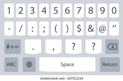 Vector Modern Keyboard Of Smartphone, Numerals Buttons