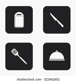 Vector modern kitchen appliances icons set on white background