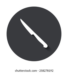 Vector modern knife gray circle icon on white background