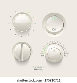 Vector modern knobs set