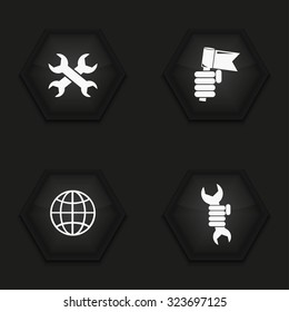 Vector modern labour day  icons set on background
