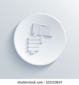 Vector modern labour day light circle icon with shadow