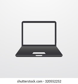 Vector modern laptop icon isolated on white background